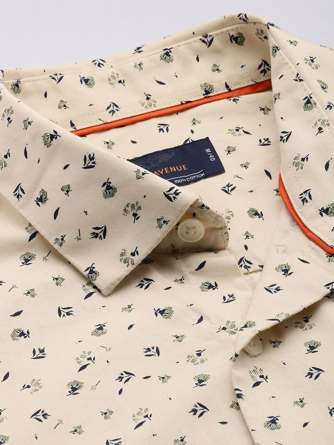 Park Avenue Pure Cotton Slim Fit Floral Printed Casual Shirt