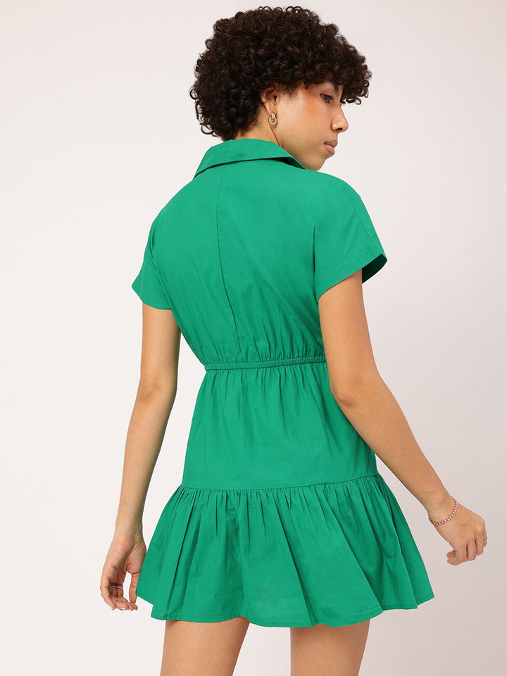 DressBerry Dreamy Drape Tie-Up Waist A-Line Mini Dress