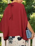 DressBerry Cuddly Couture Tie-Up Detail Cape Top