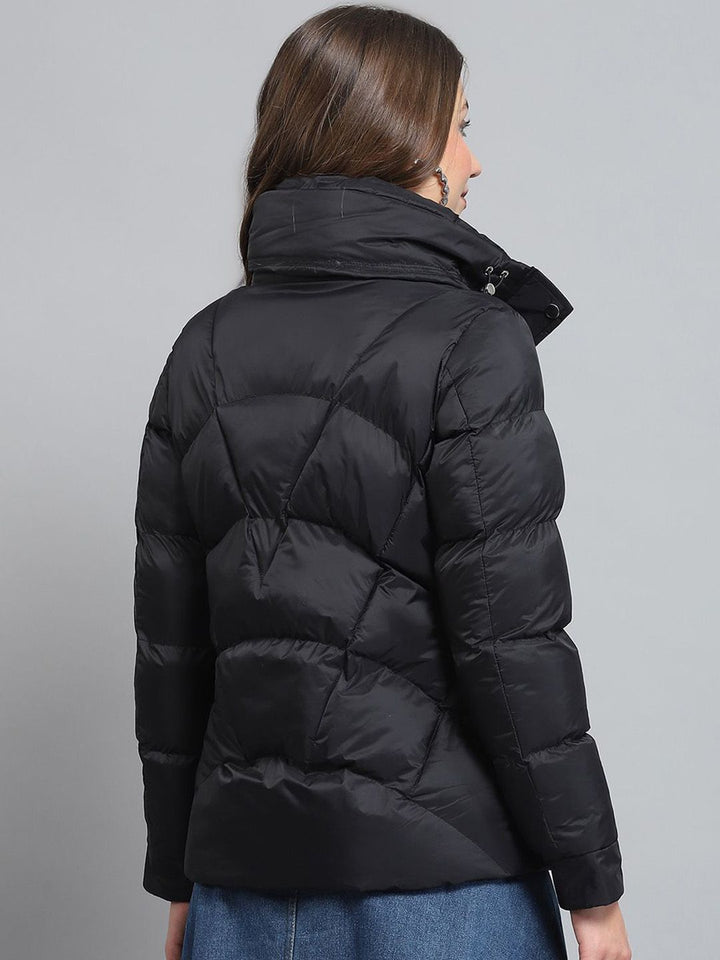 Monte Carlo Women Mock Collar Solid Casual Lightweight Puffer Jacket