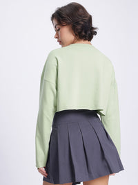 DressBerry Printed Boxy Crop Sweatshirt