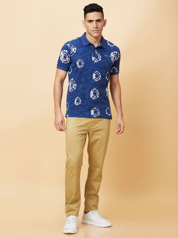 Being Human Men Floral Printed Polo Collar T-shirt