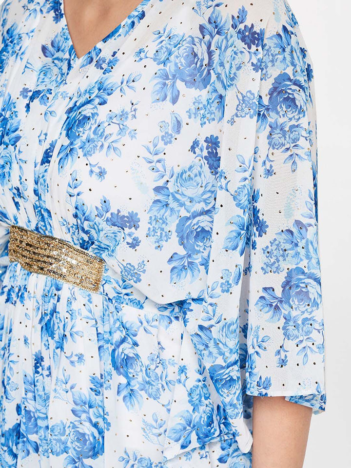 Global Desi Floral Printed Kaftan Kurta