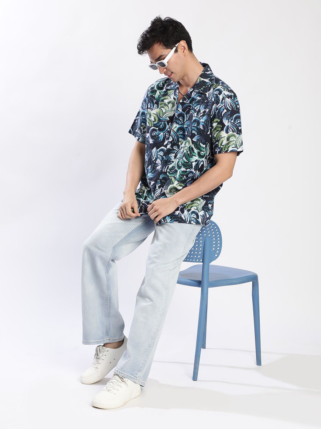 Bene Kleed Men Printed Cotton Linen Casual Shirt