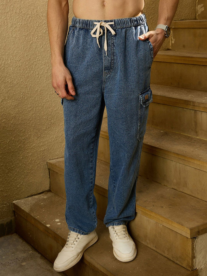 DENNISON Korean Baggy Fit Cargo Jeans