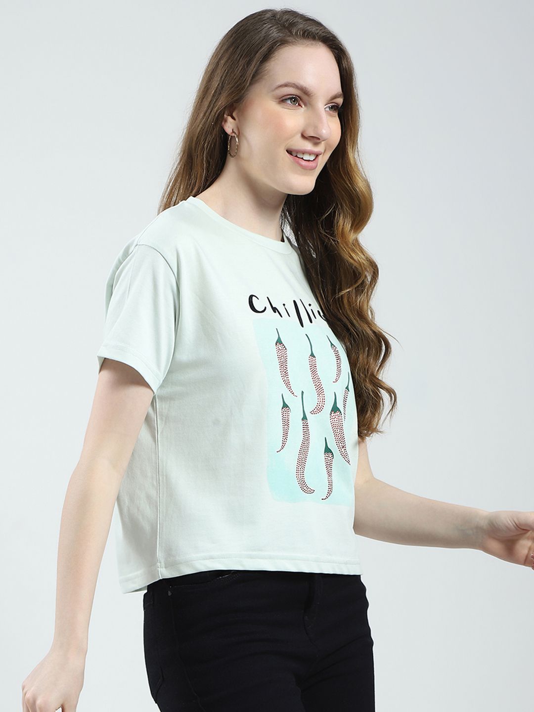 Monte Carlo Printed Drop-Shoulder Sleeves Relaxed Fit T-shirt