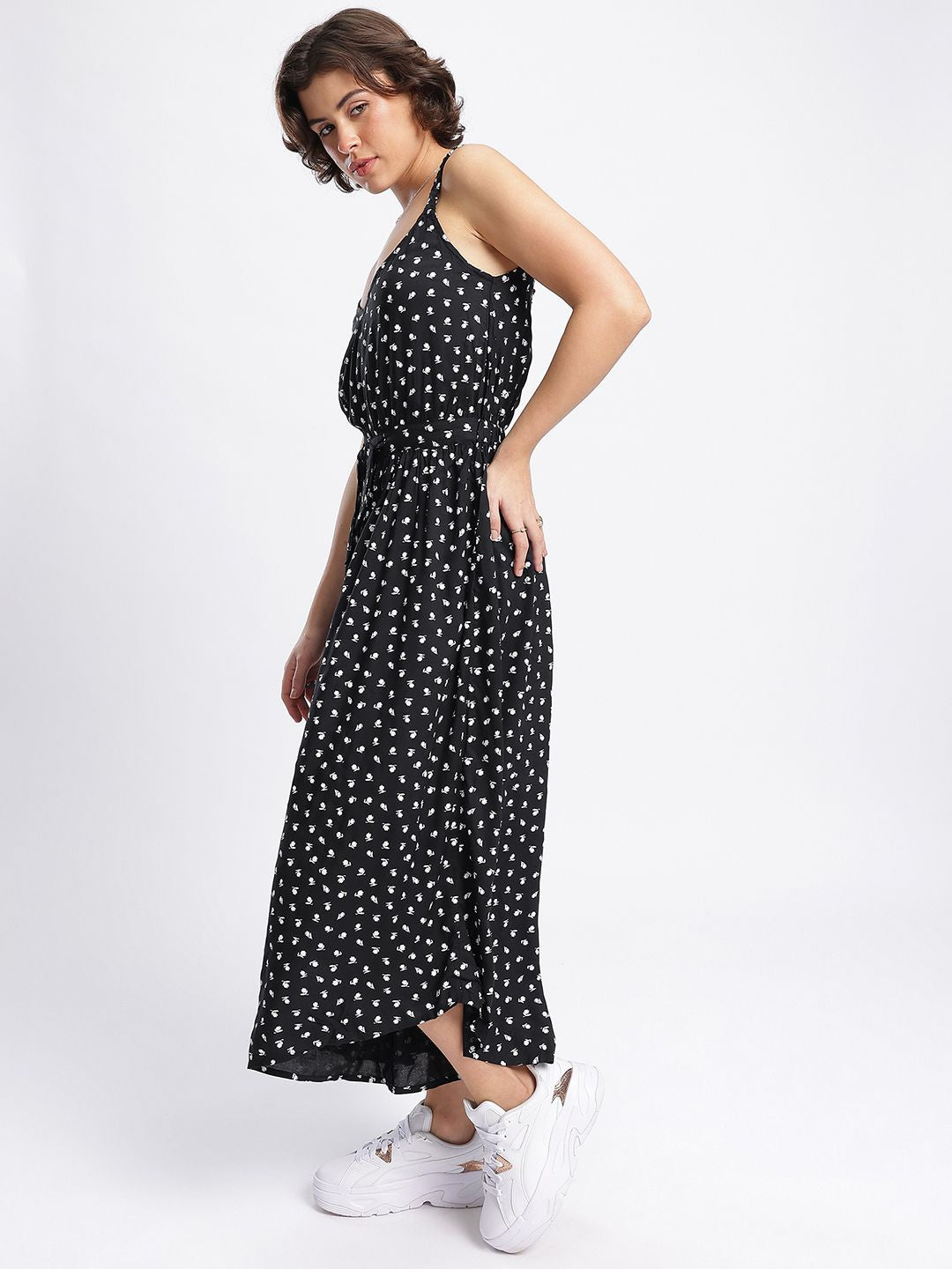 DressBerry Playful Feminine Charm Floral Print Wrap Jumpsuit