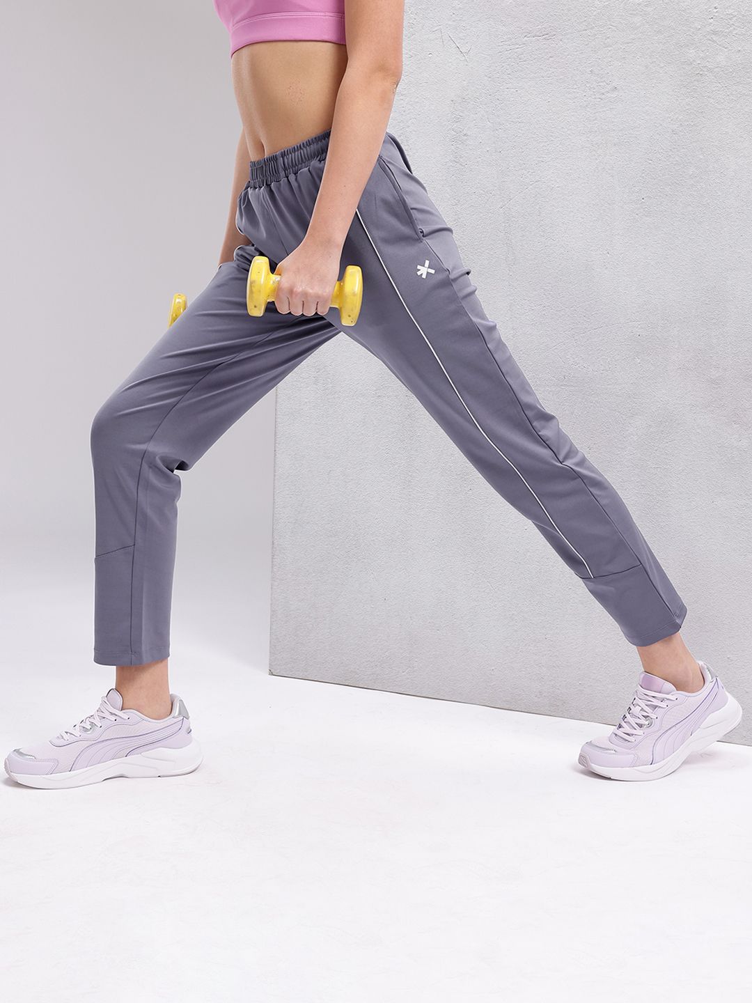 HRX by Hrithik Roshan Women Contrast Piping Rapid-Dry Training Track Pants