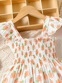 YK Floral Print Flutter Sleeve Fit & Flare Dress