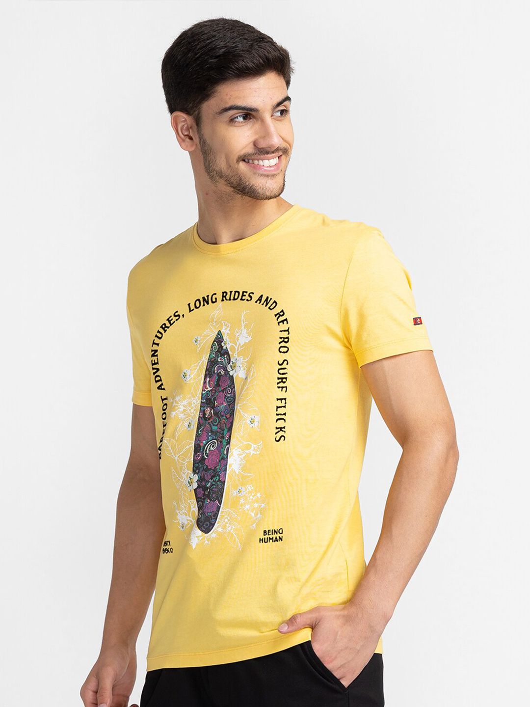 Being Human Graphic Printed Round Neck Cotton T-shirt