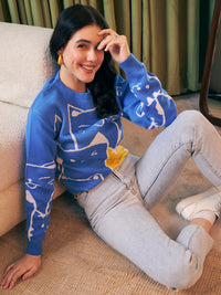 Berrylush Graphic Printed Acrylic Pullover