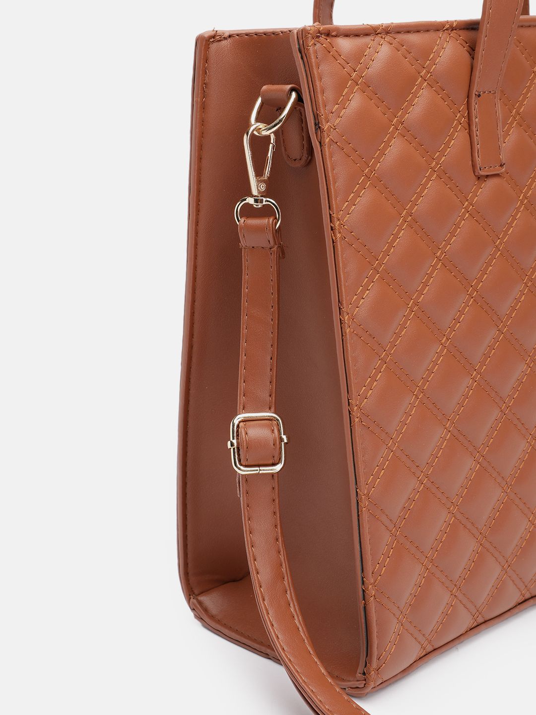 DressBerry Structured Quilted Shoulder Bag