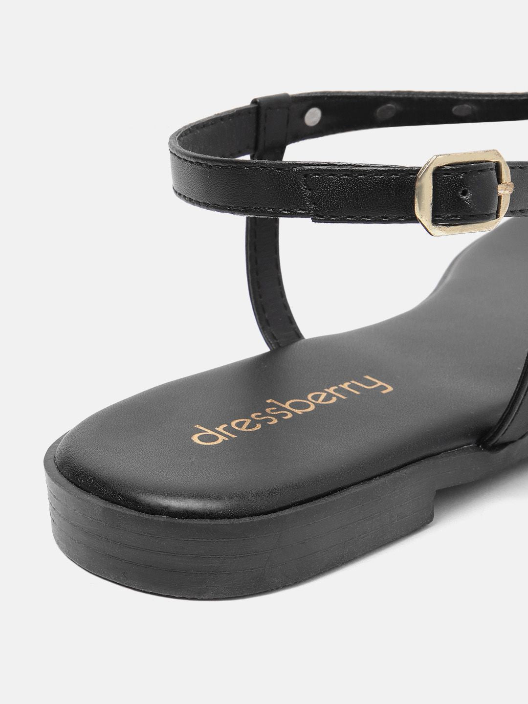 DressBerry Women Beaded T-Strap Flats