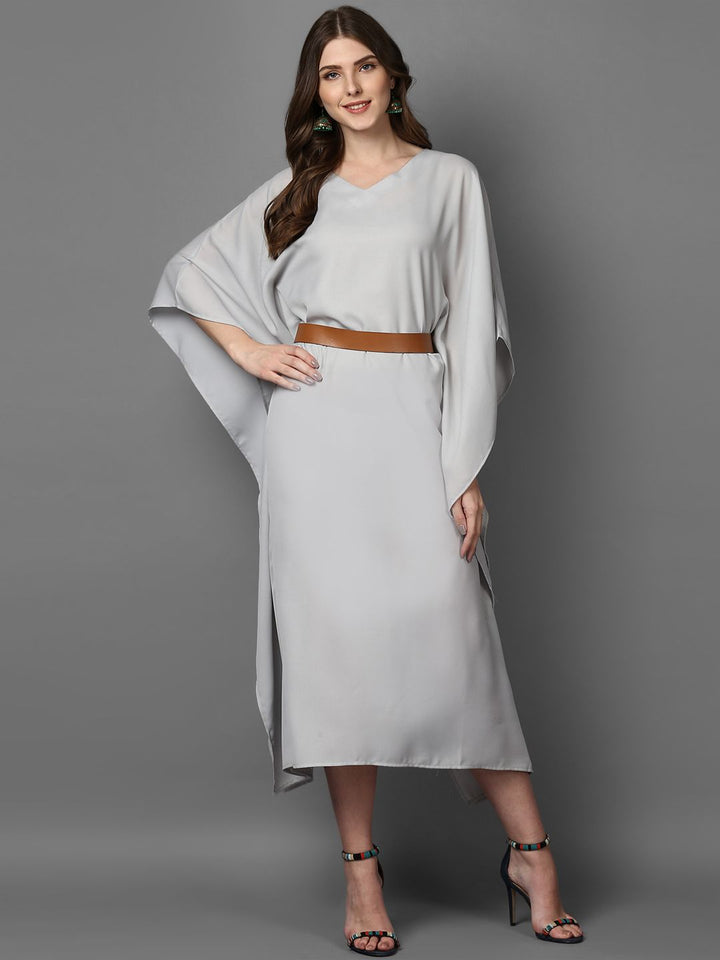 STREET 9 Women Grey Solid Kaftan Dress