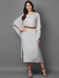 STREET 9 Women Grey Solid Kaftan Dress