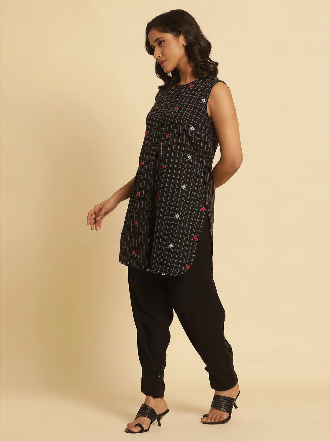 W Floral Embroidered Pure Cotton Tunic