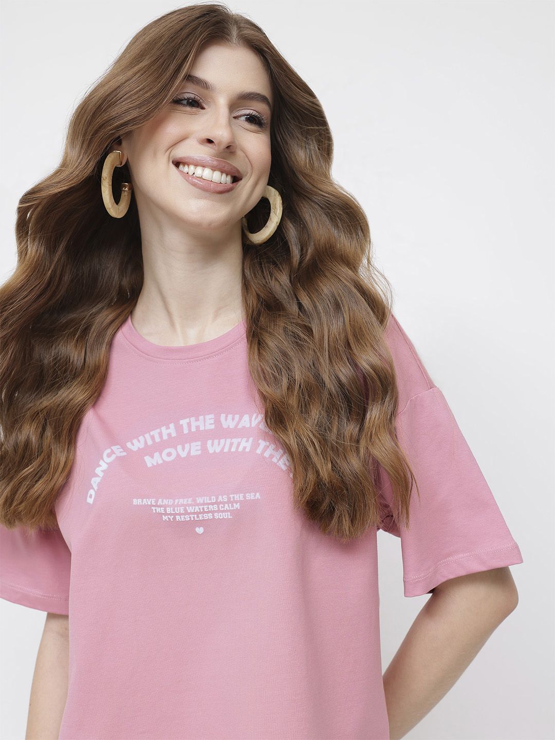 DressBerry Beach Babe Waves Printed Boxy T-shirt