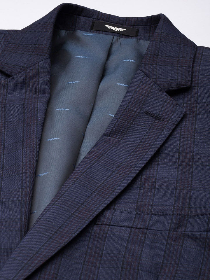 Park Avenue Checked Single Breasted 2 Piece Formal Suits