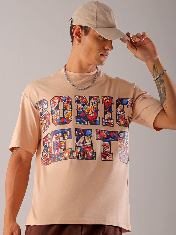 The Indian Garage Co Men Graphic Printed Boxy Oversized Pure Cotton T-shirt