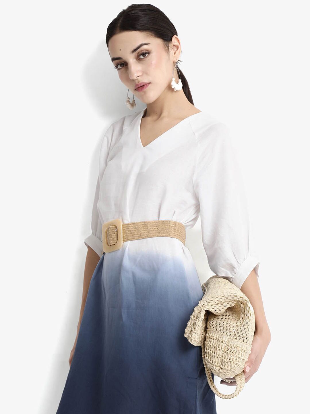 RAREISM Tie and Dye Dyed A-Line Midi Dress