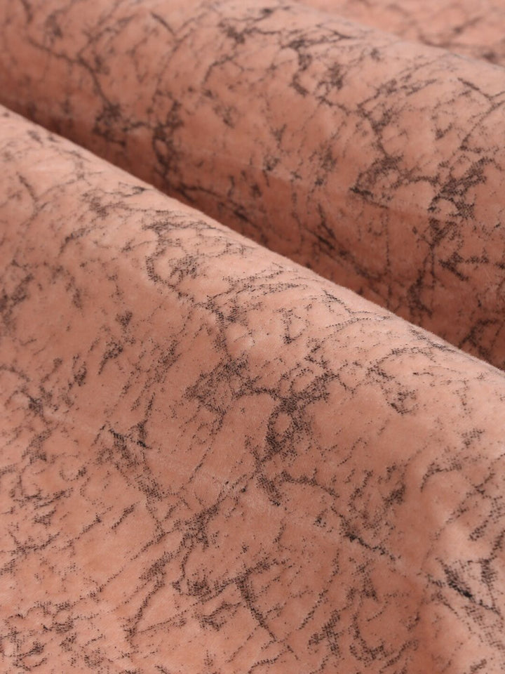 Cortina Set Of 2 Peach-Coloured & Black Velvet Room Darkening Door Curtain