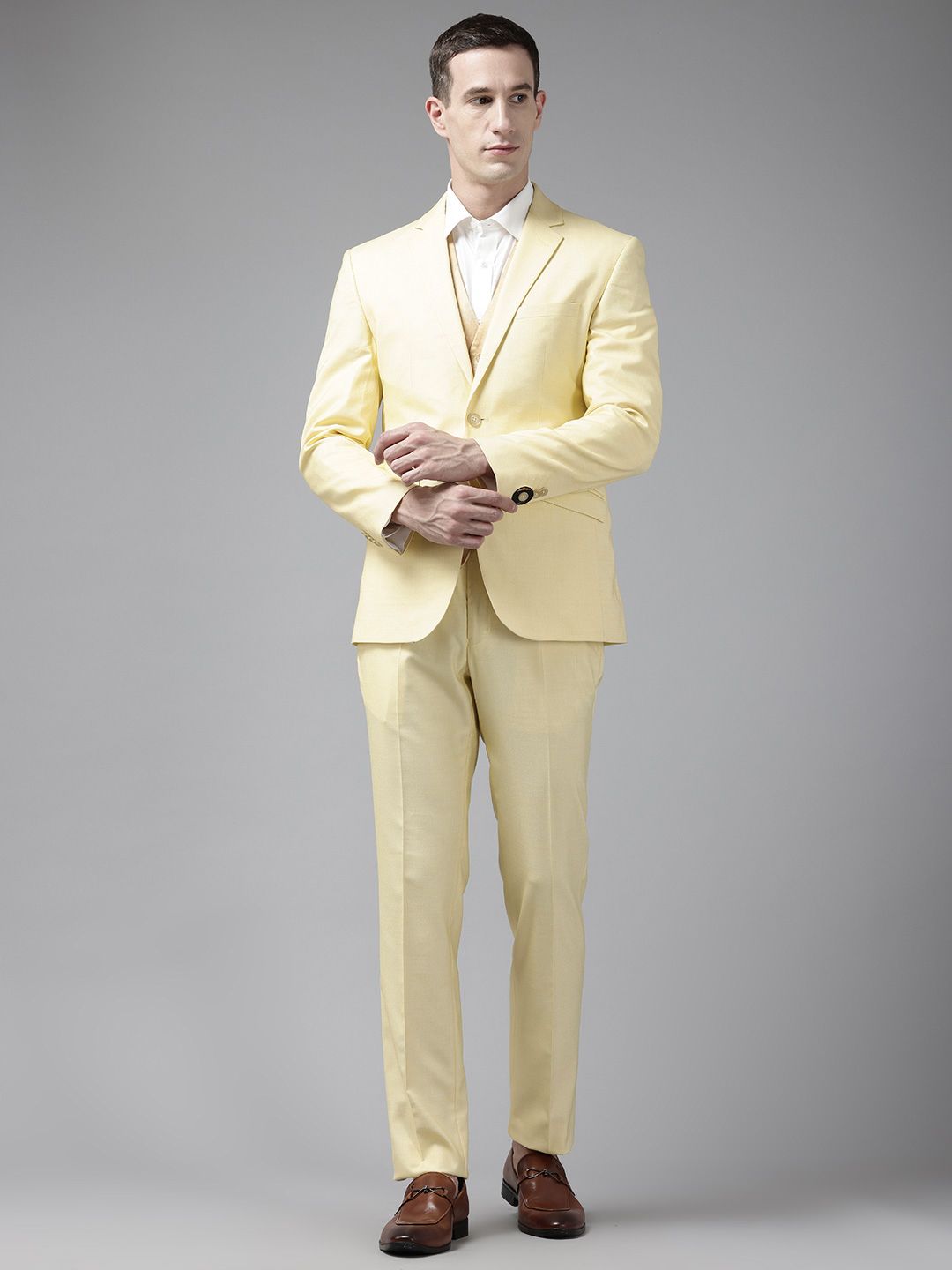 Park Avenue Notched Lapel Collar 2 Piece Formal Suit