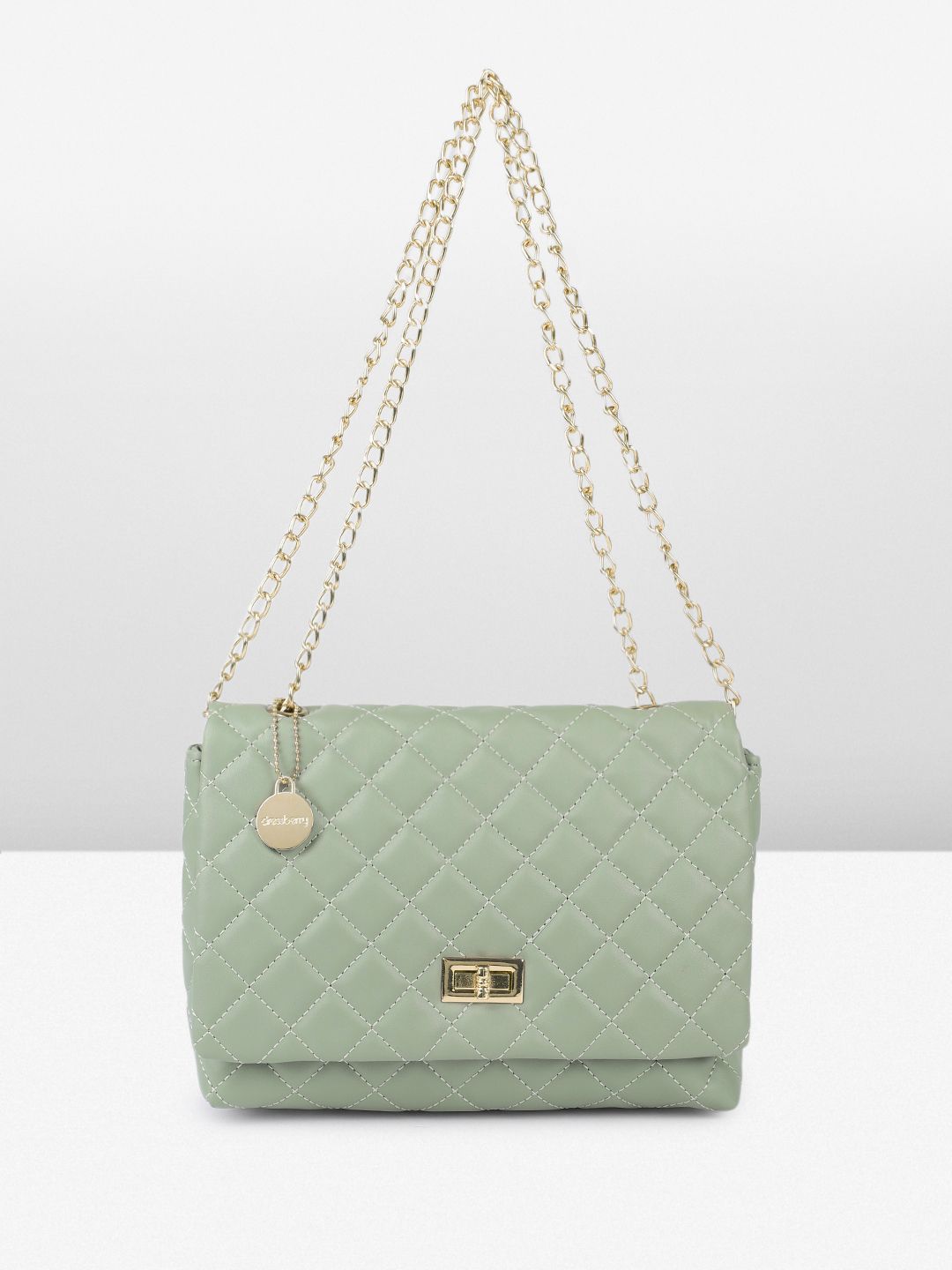 DressBerry Textured Structured Shoulder Bag with Quilted