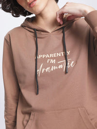 DressBerry Textual Printed Hooded Sweatshirt