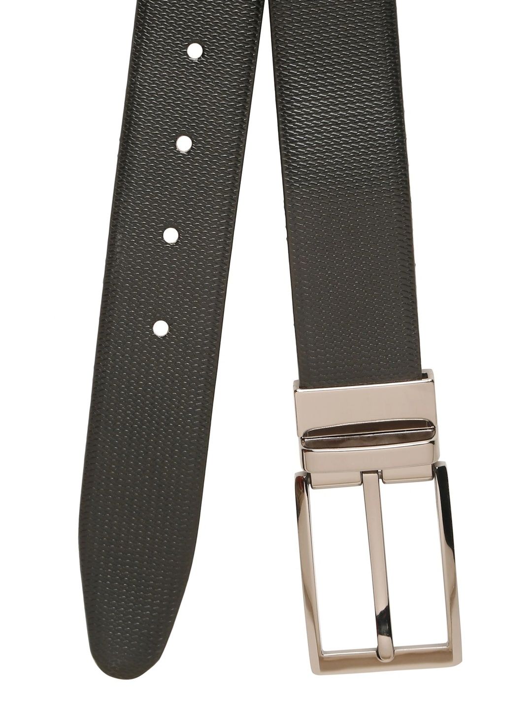 Teakwood Leathers Men Textured Leather Reversible Formal Belt