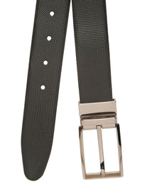 Teakwood Leathers Men Textured Leather Reversible Formal Belt