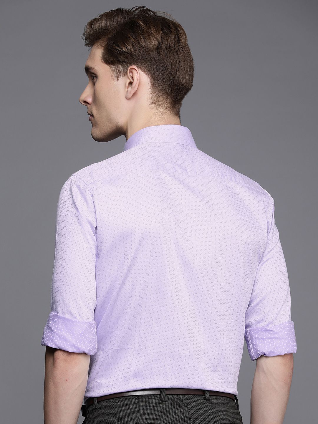 Raymond Self Design Slim Fit Pure Cotton Opaque Formal Shirt
