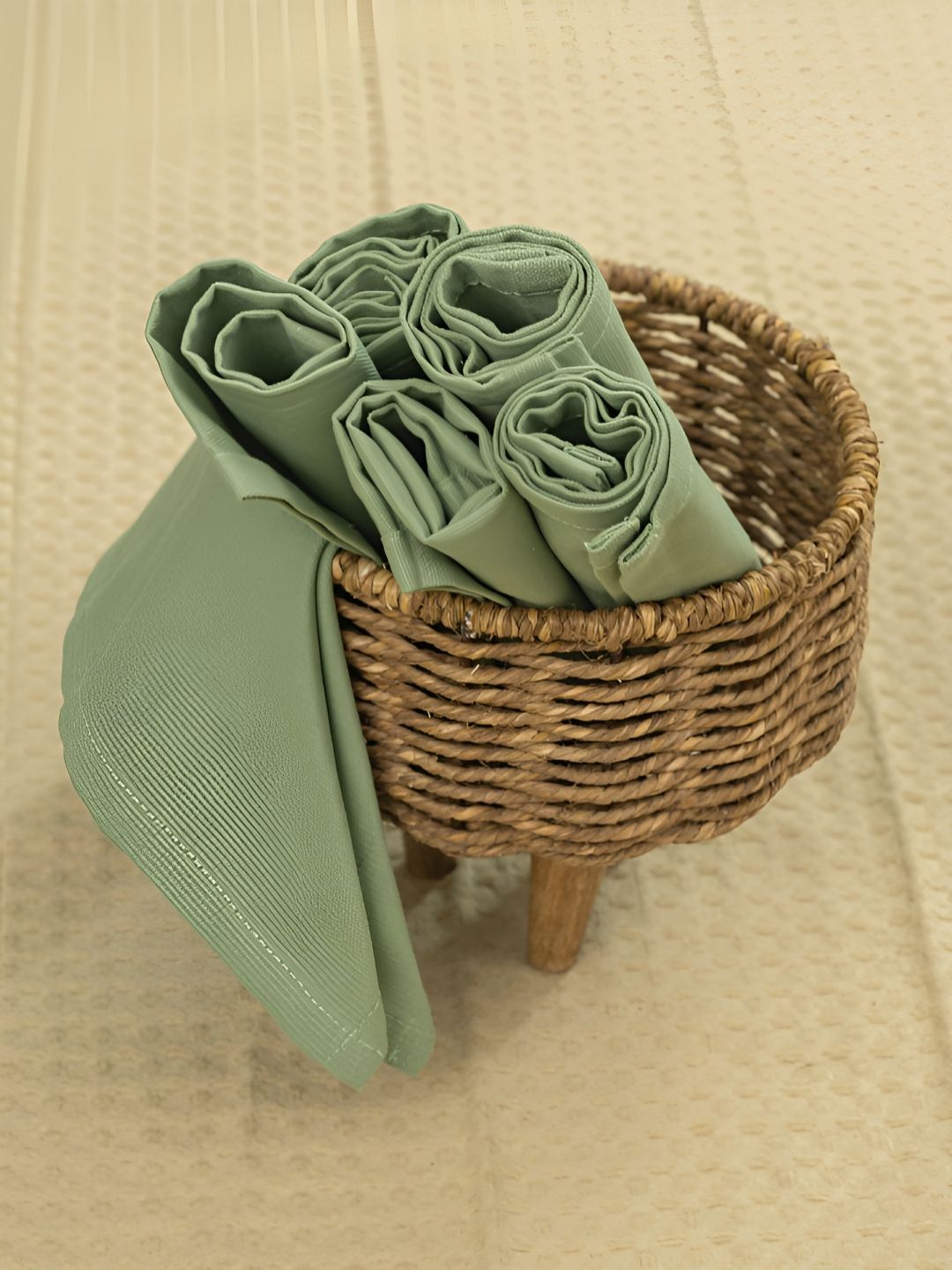URBAN SPACE 6Pcs Green Cotton Table Napkin