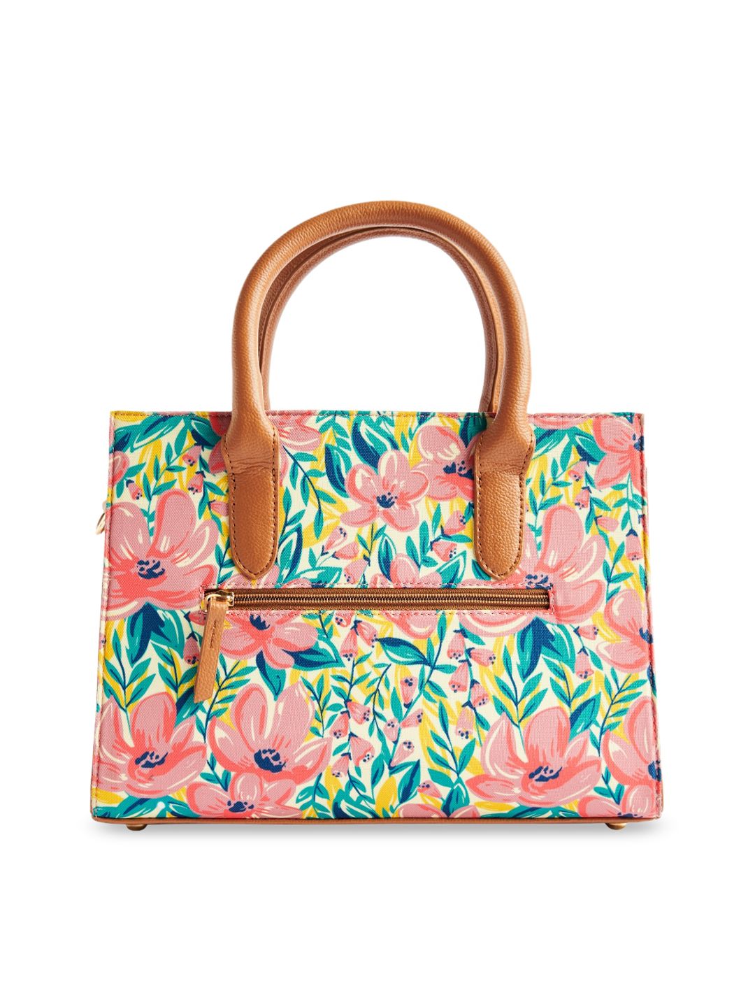 TEAL BY CHUMBAK Floral Printed Oversized Structured Handheld Bag