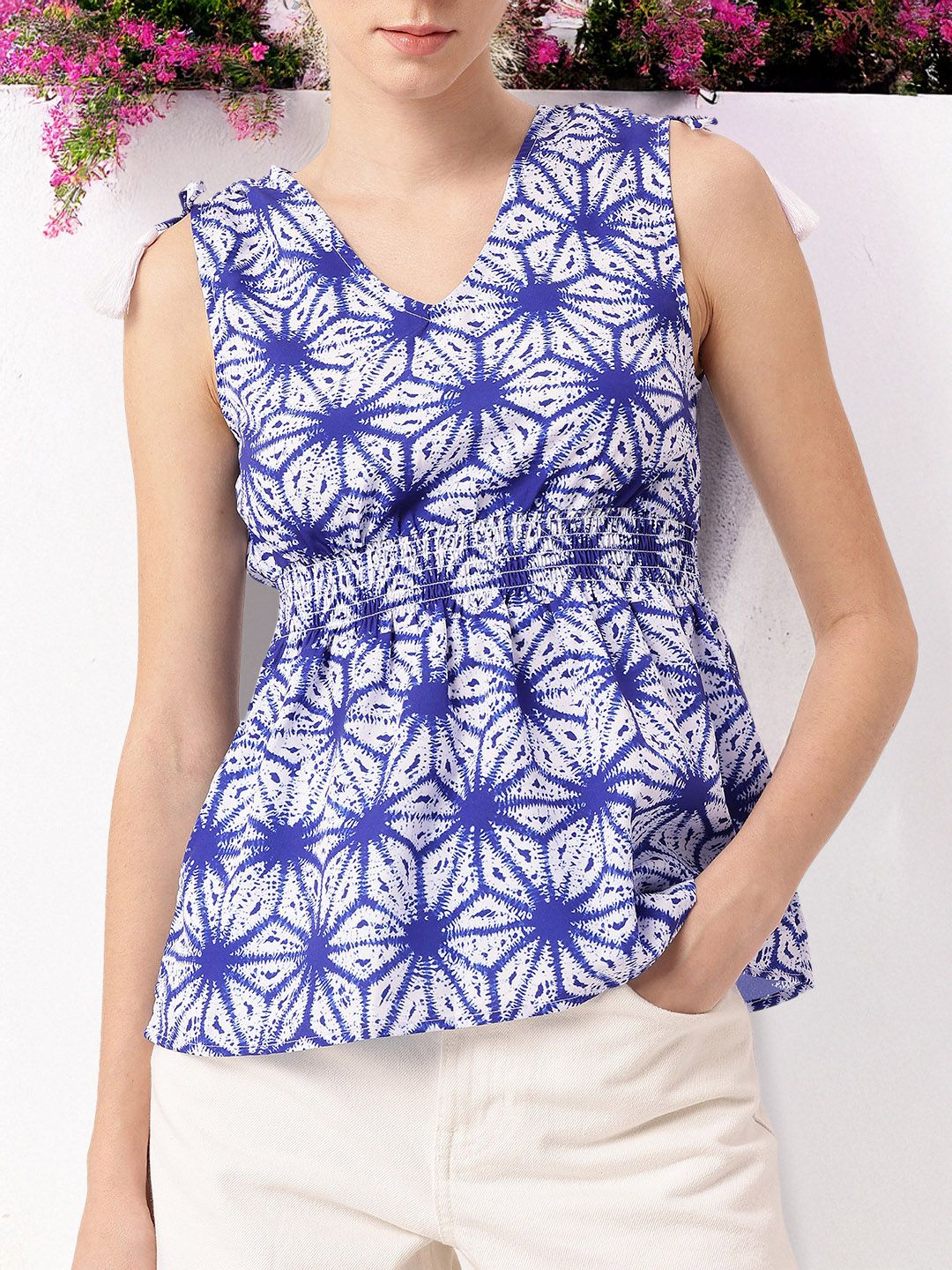 DressBerry Dyed Daze Smocked Peplum Top