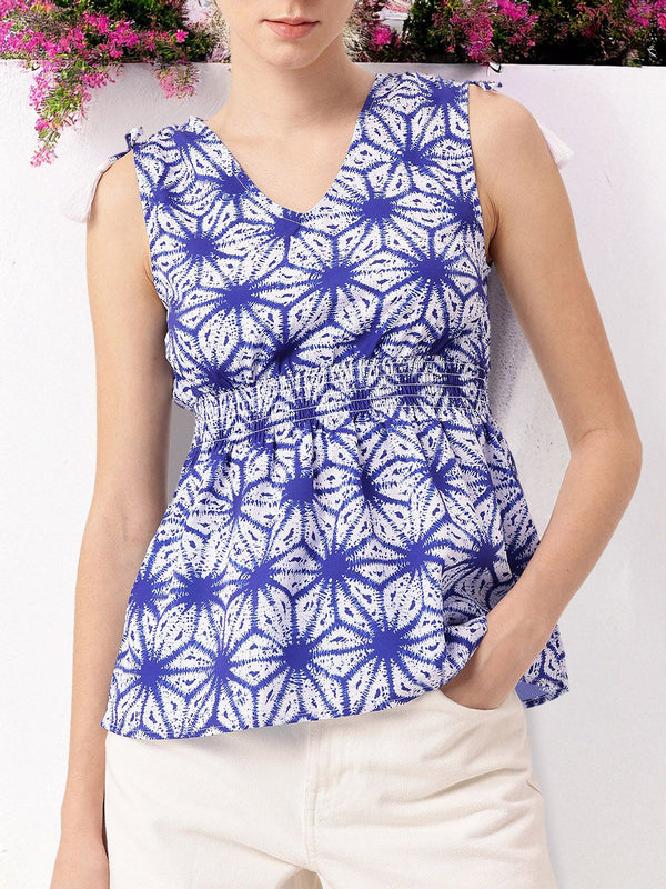 DressBerry Dyed Daze Smocked Peplum Top