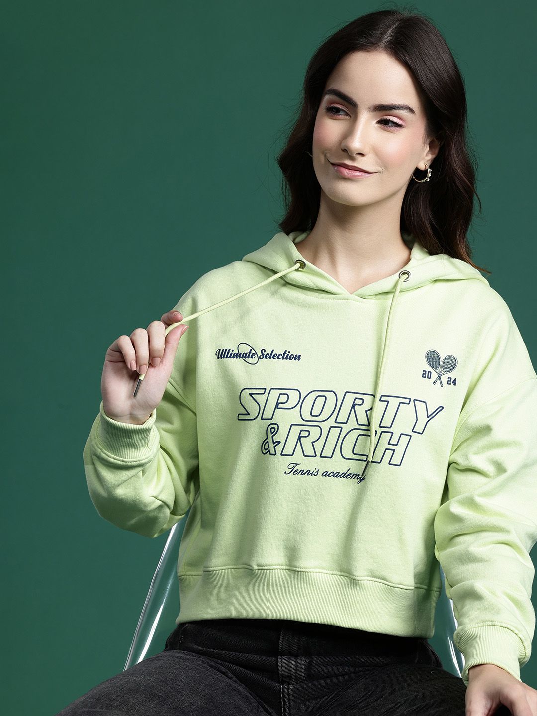 DressBerry Women Printed Hooded Sweatshirt