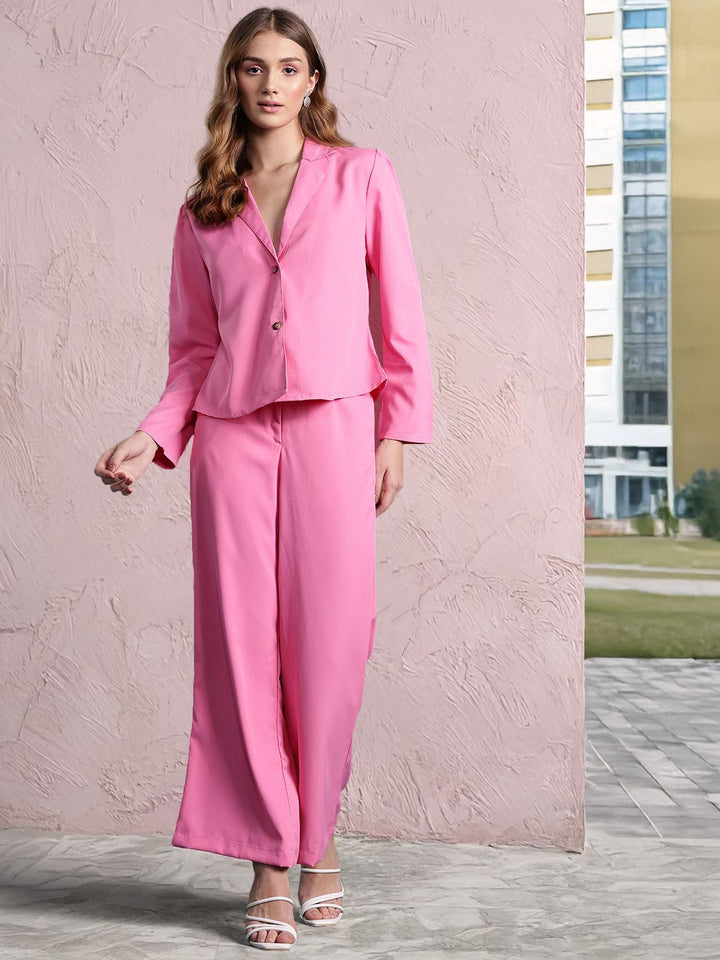 DressBerry Lapel Collar Blazer-Style Co-ords
