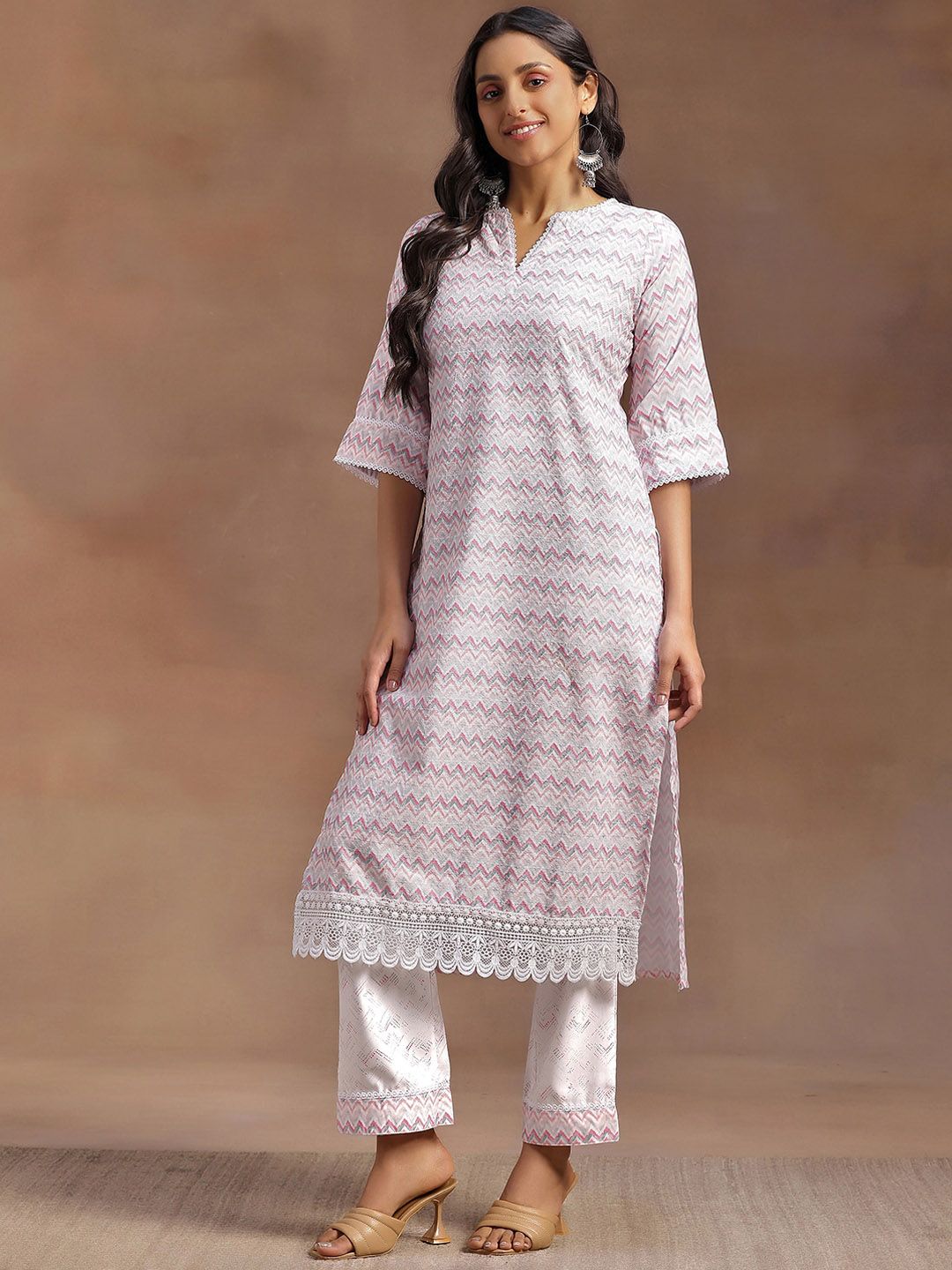 Libas Embroidered Regular Kurta with Palazzos & With Dupatta