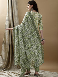 KALINI Women Printed Regular Kurta with Trousers & With Dupatta