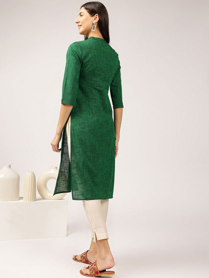 Anouk Mandarin Collar Pure Cotton Straight Kurta