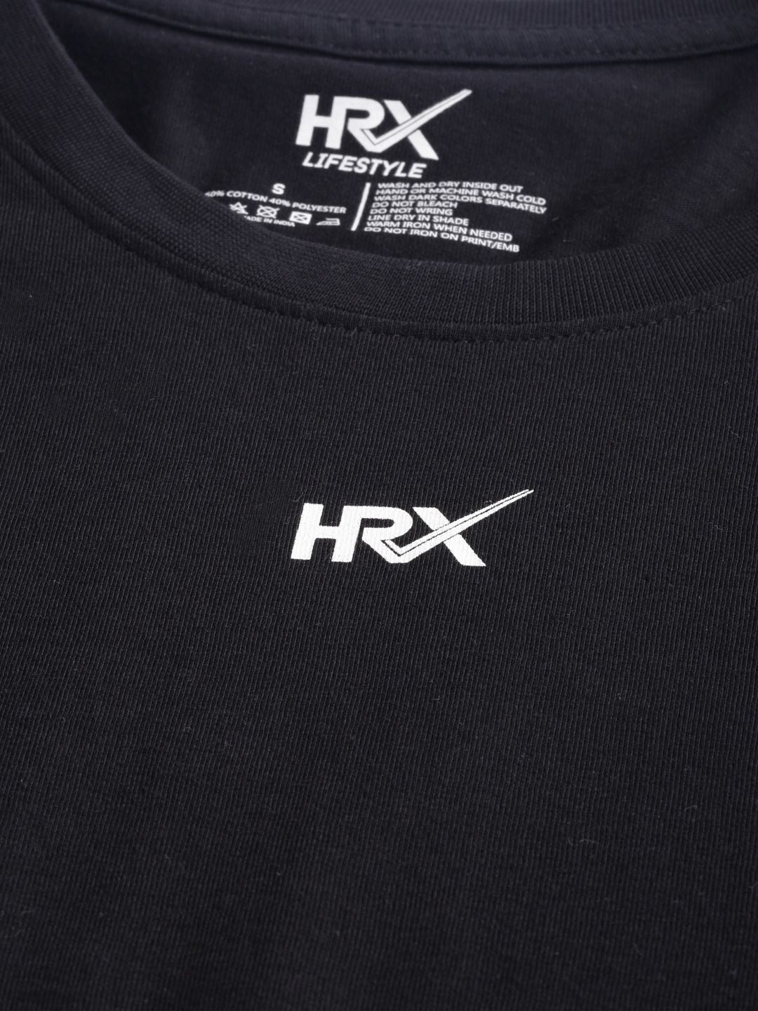 HRX by Hrithik Roshan Women Black Solid Round Neck T-shirt