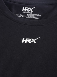 HRX by Hrithik Roshan Women Black Solid Round Neck T-shirt