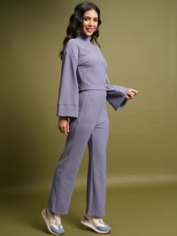 Tokyo Talkies High Neck Crop Top With Bootcut Trousers