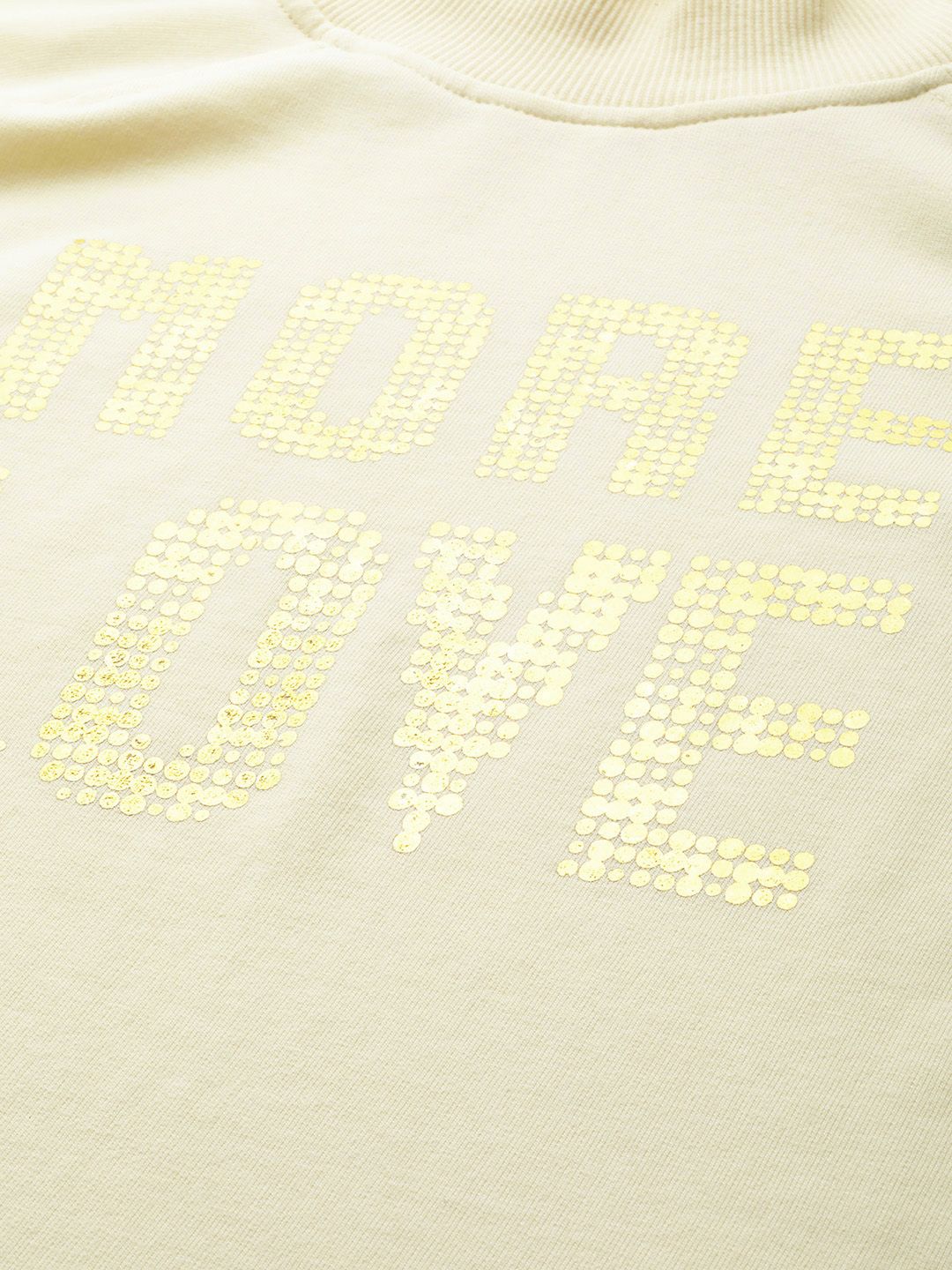 DressBerry Women Cream-Coloured & Gold-Toned Printed Sweatshirt