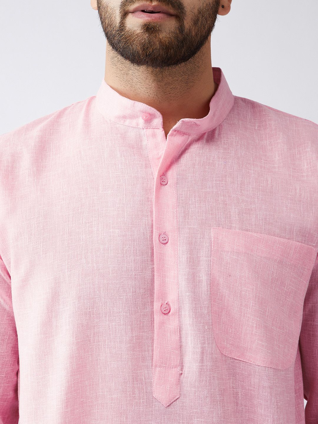SOJANYA Men Pink Solid Kurta Lurus