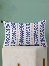 STITCHNEST Blue & White Set of 2 Floral 12" X 18" Rectangle Cushion Covers