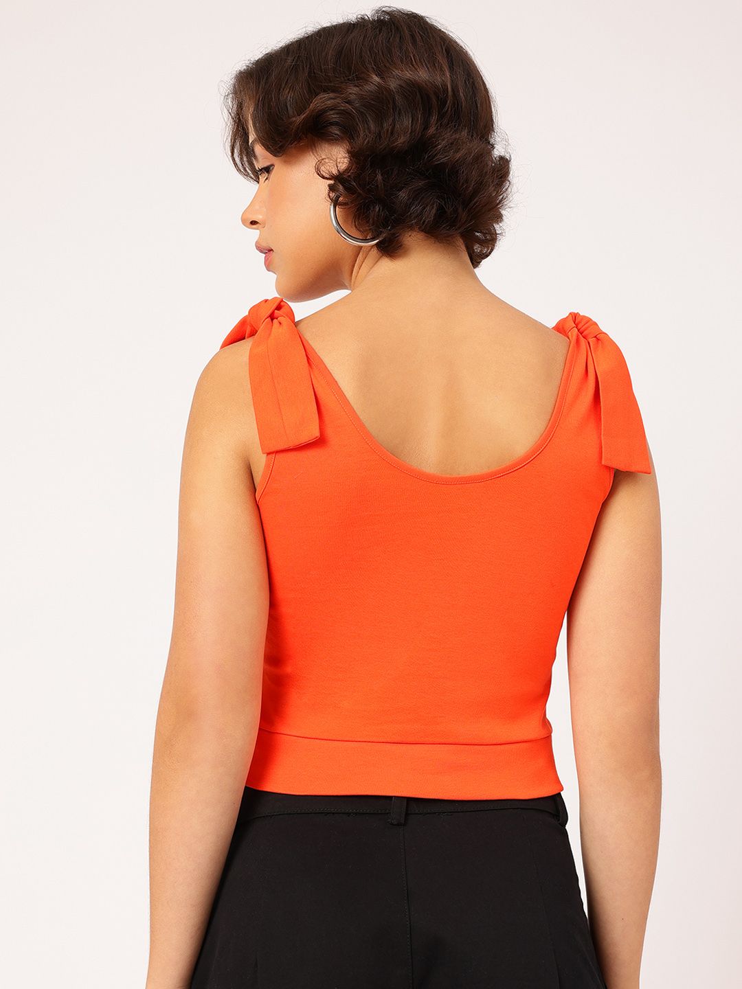 DressBerry Citrus Bold Tie-Up Straps Fitted Top
