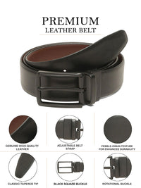 Teakwood Leathers Men Textured Leather Reversible Belt