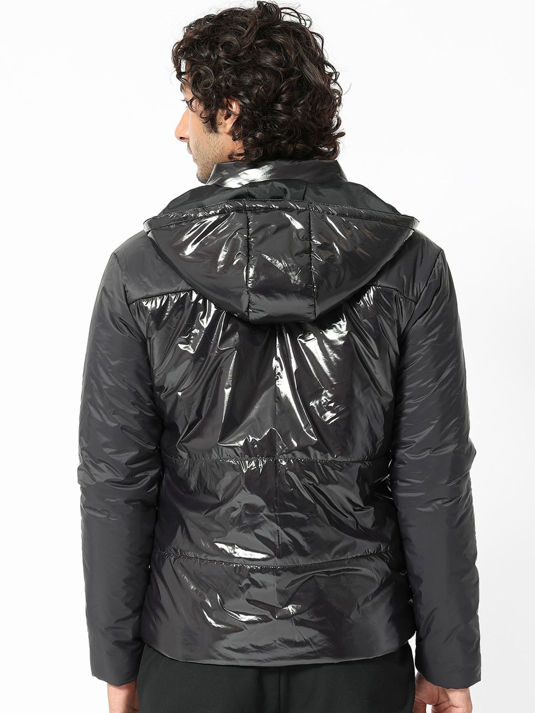 RARE RABBIT Men Ragon Tailored Fit Camouflage Longline Puffer Jacket