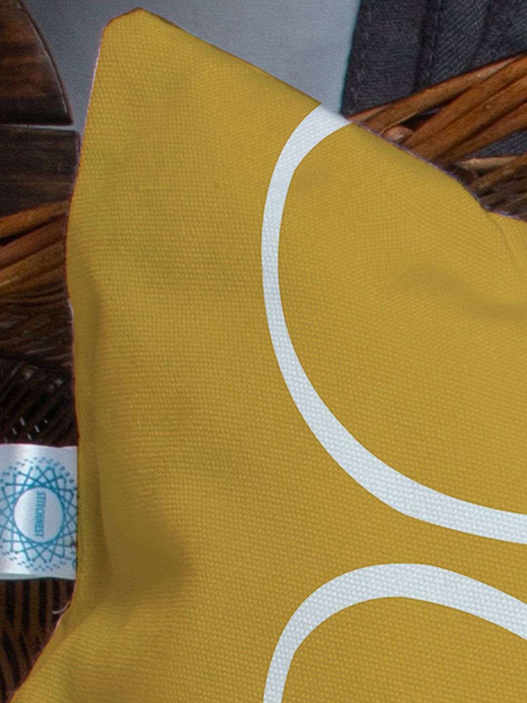 STITCHNEST Yellow & White Set of 2 Floral Square Cushion Covers